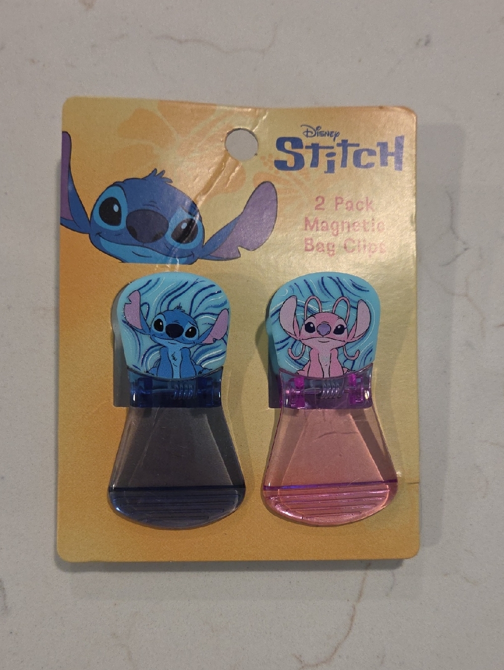 Disney Stitch Magnetic Bag Clip Set - Blue & Pink Clips